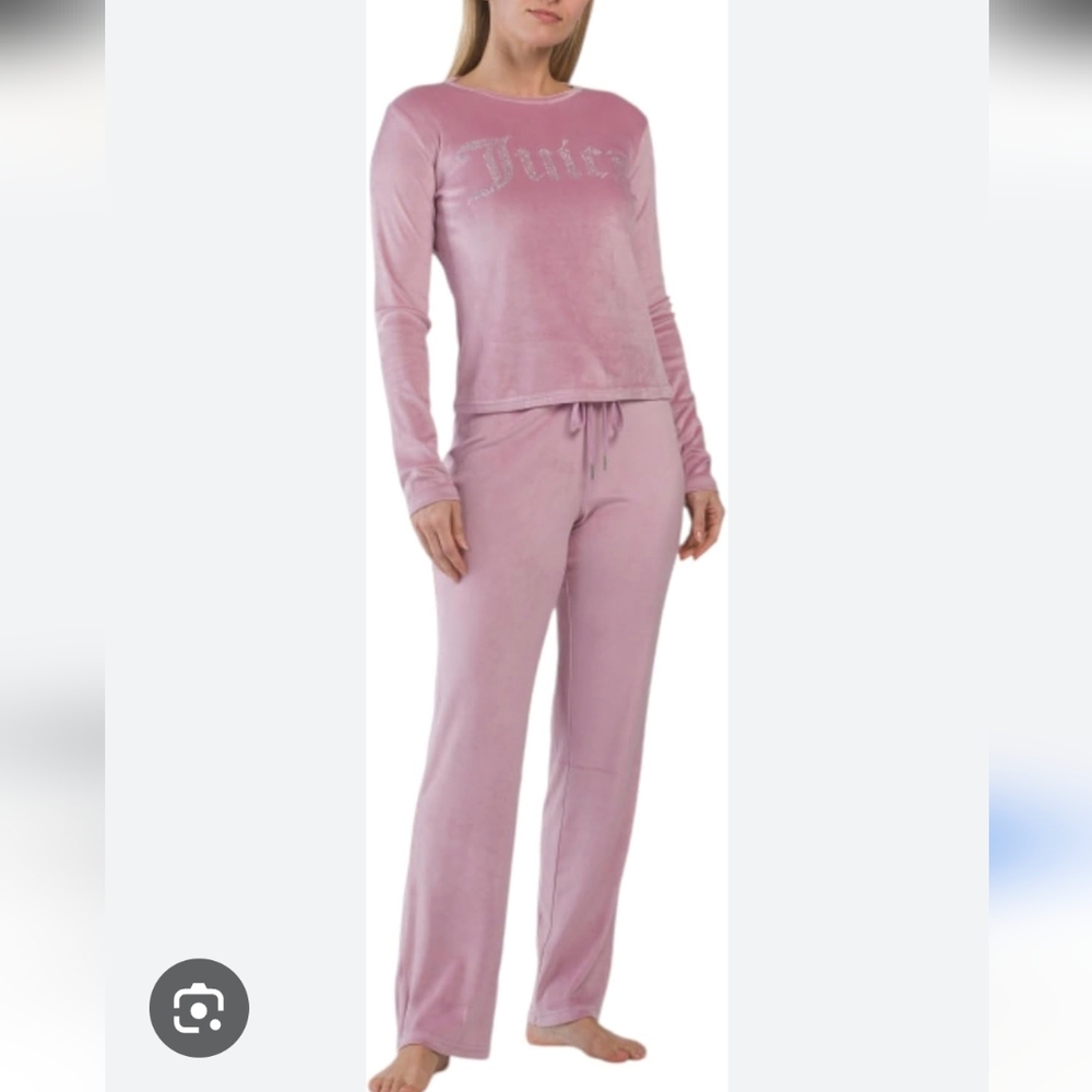 Juicy Couture Women's Soft Pink Velour Pajama Set Sz.L